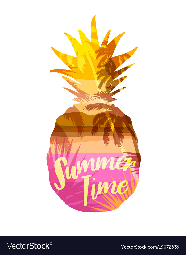 Tropical beach summer print with slogan for t Vector Image