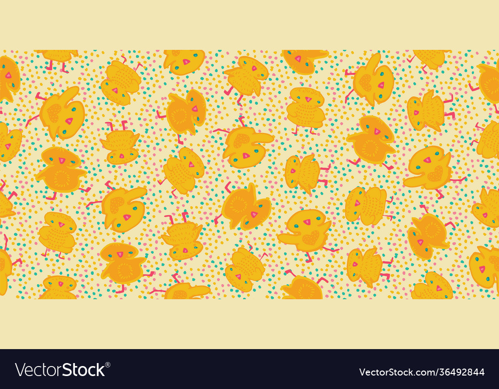 Cute cheerful chickens seamless pattern