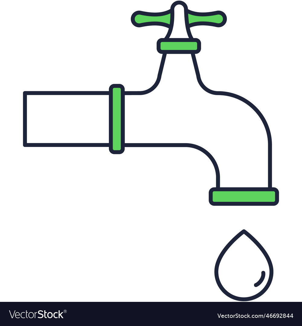 Faucet and water drop icon pictogram