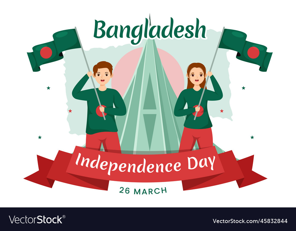 Happy independence day of bangladesh on march Vector Image