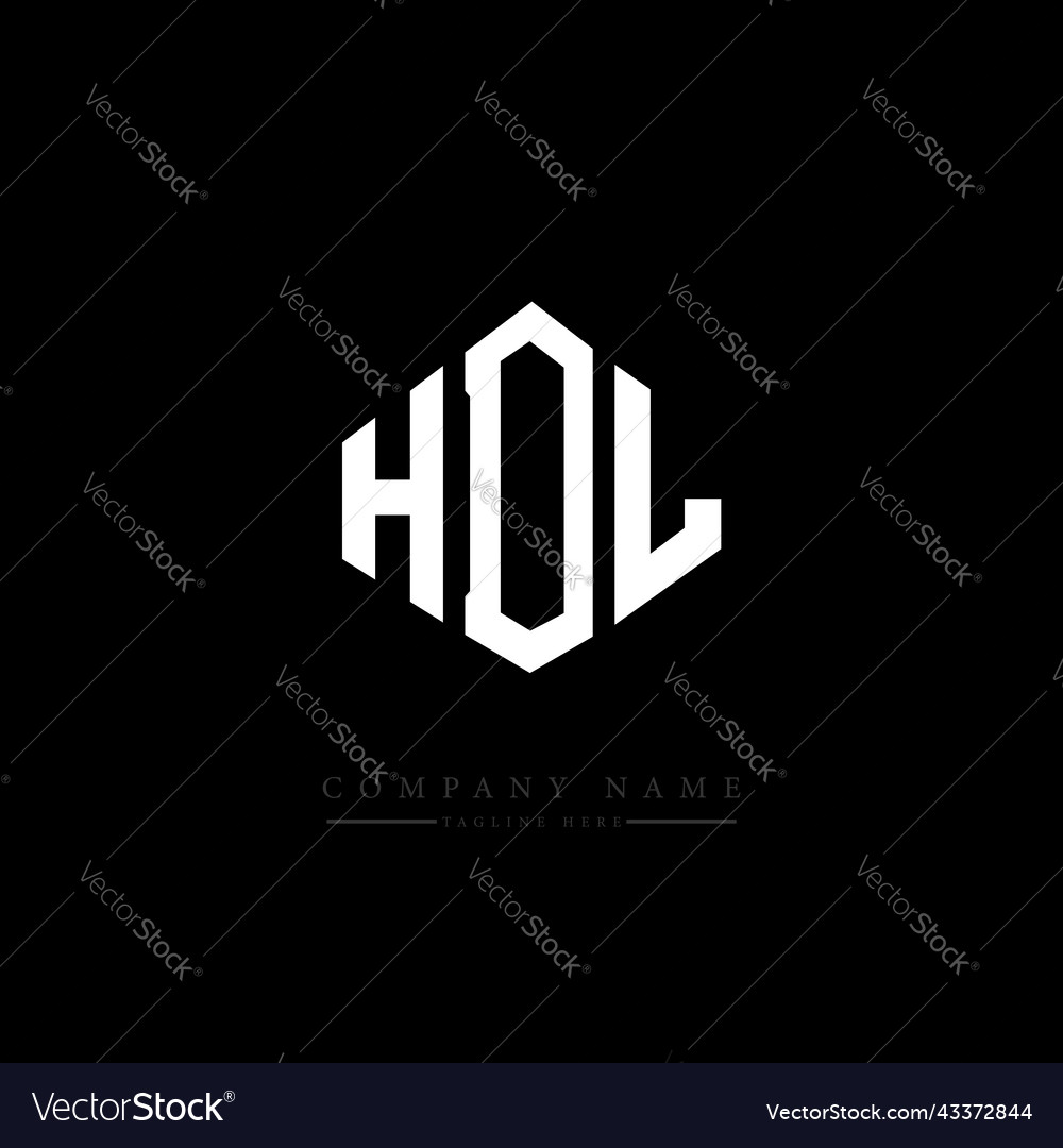 Hdl letter logo design with polygon shape