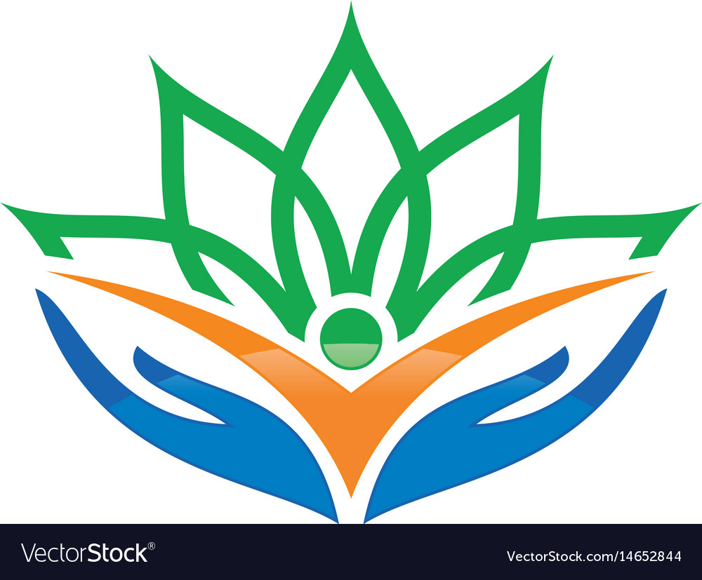 Human hand flower logo image Royalty Free Vector Image