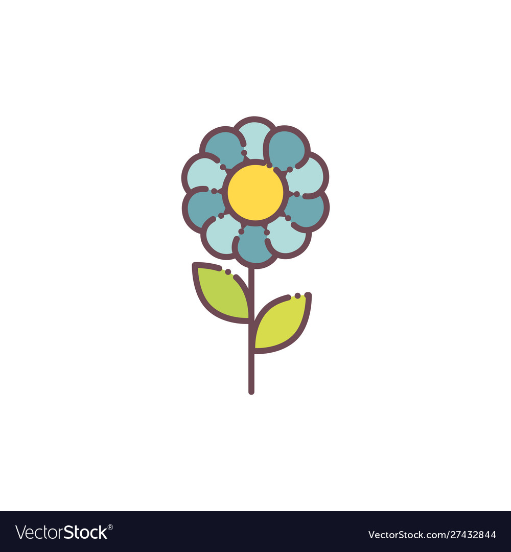 Isolated Blue Flower Icon Design Royalty Free Vector Image