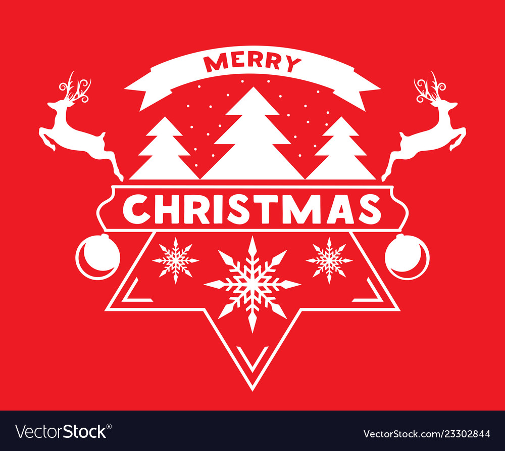 Merry christmas greeting card with snow flakes