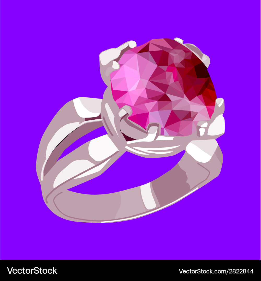 Ring with stone Royalty Free Vector Image - VectorStock
