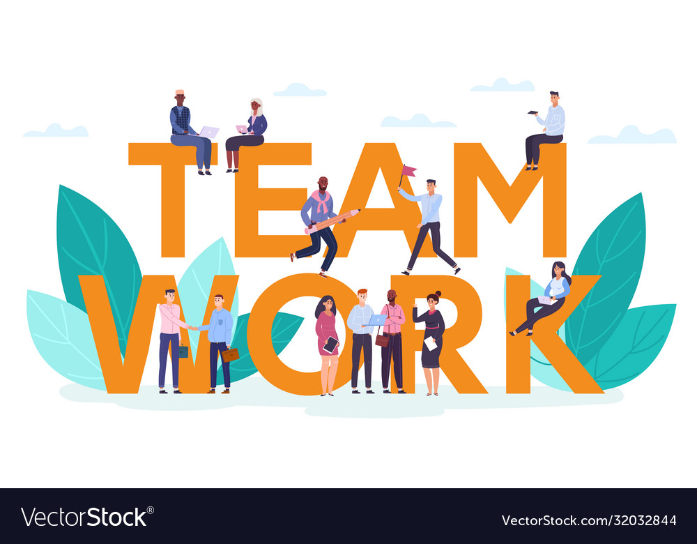 Teamwork motivation concept creative business Vector Image