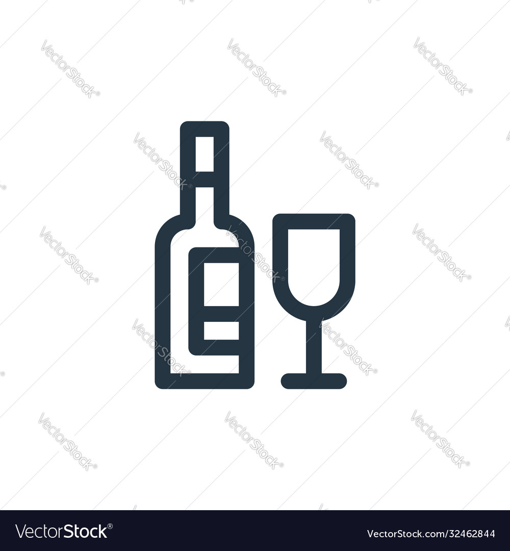 Wine icon isolated on white background outline Vector Image