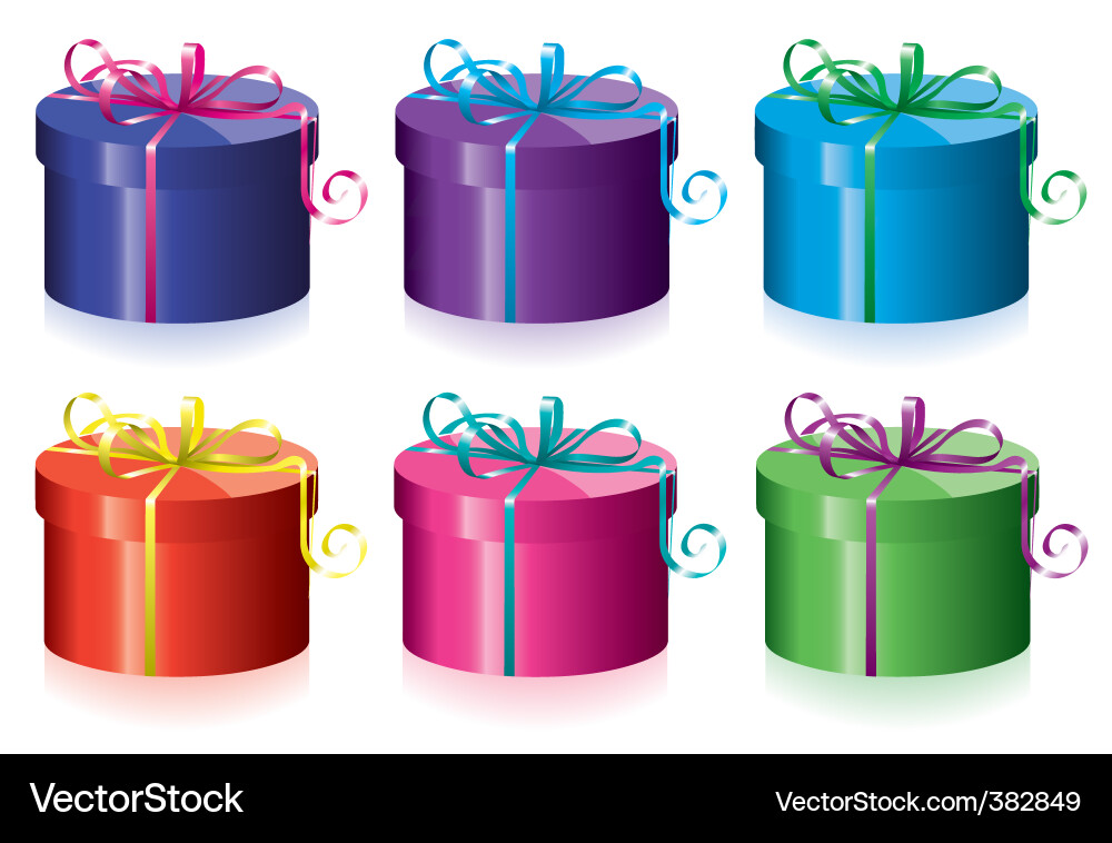 Colorful gift boxes Royalty Free Vector Image - VectorStock