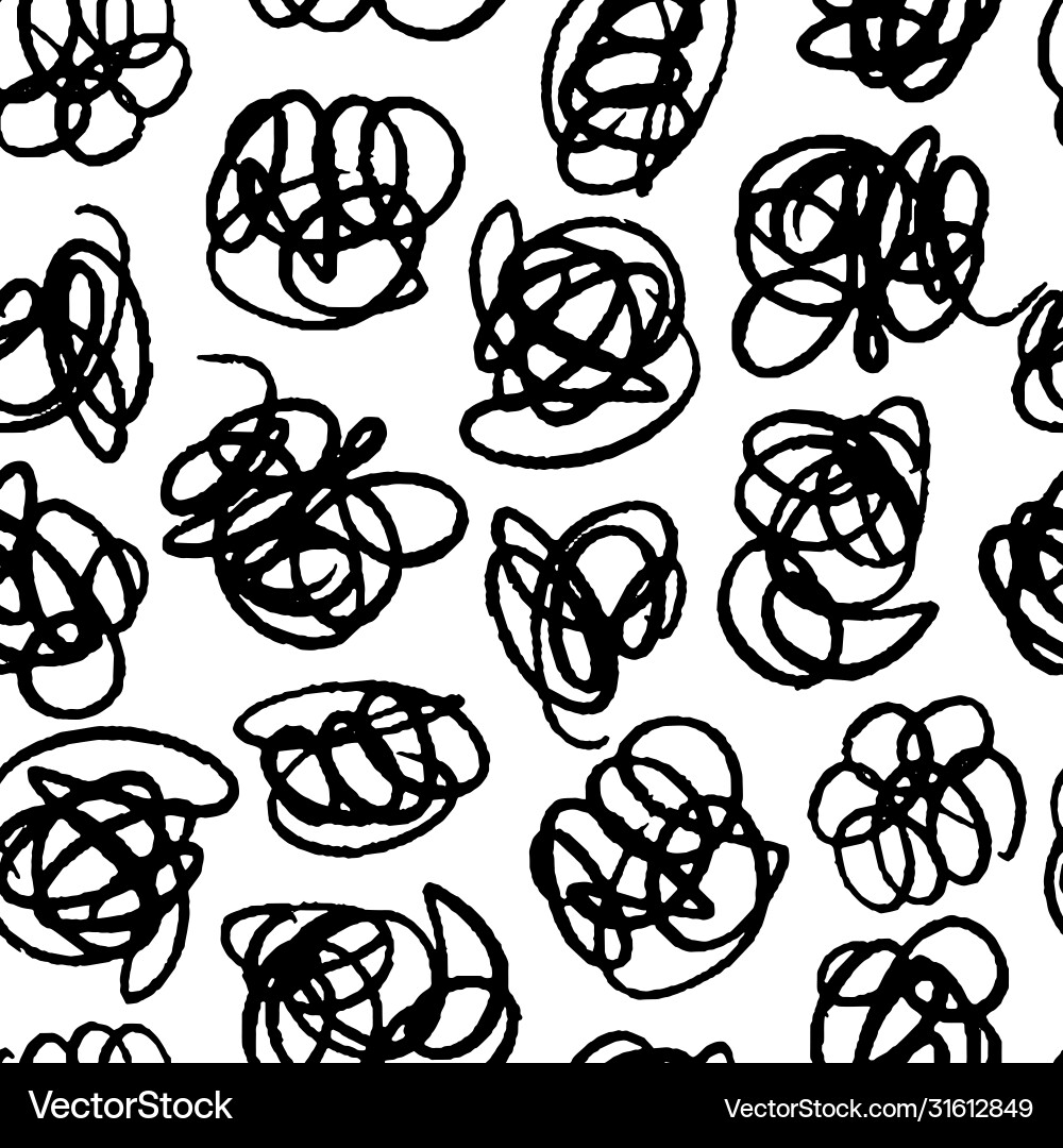 Hand drawn seamless pattern Royalty Free Vector Image
