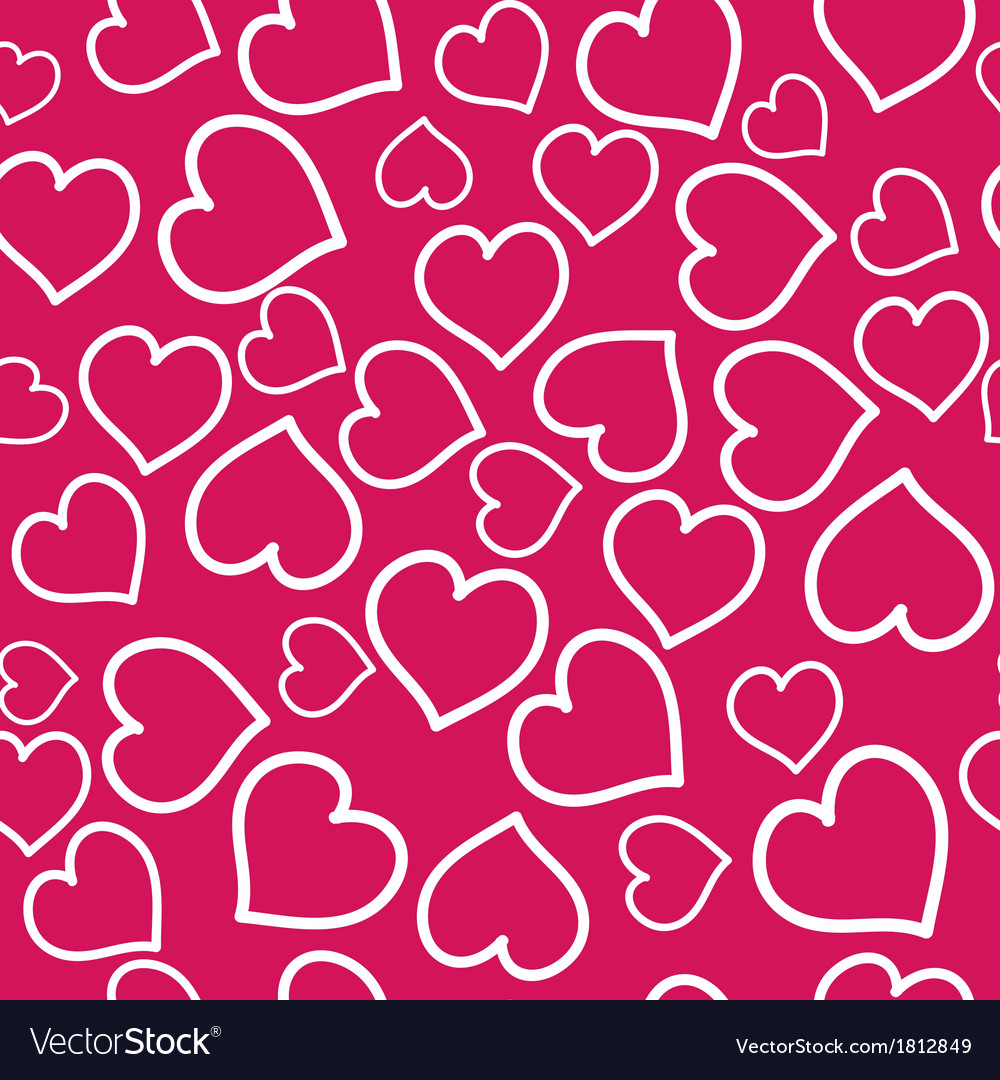 Heart seamless pink background Royalty Free Vector Image