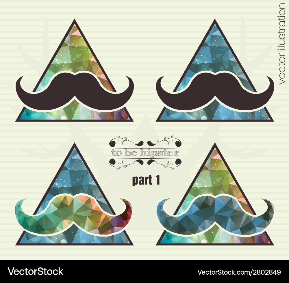 Hipster background with a mustache Royalty Free Vector Image