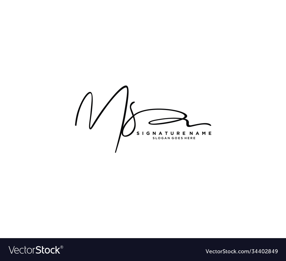 Letter ms signature logo template Royalty Free Vector Image