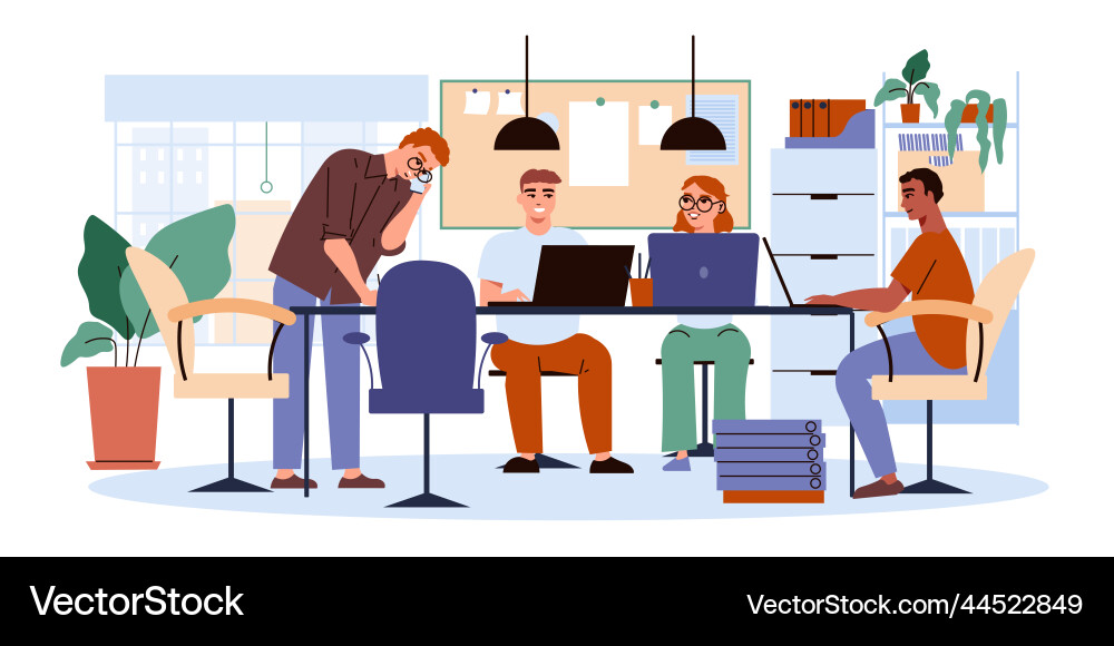 Office flat concept Royalty Free Vector Image - VectorStock