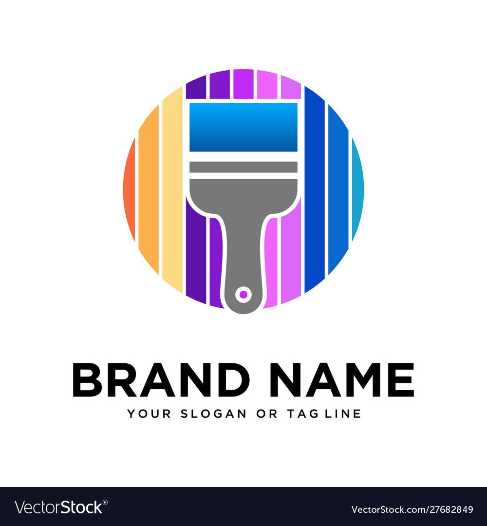 Paint brush logo Royalty Free Vector Image - VectorStock