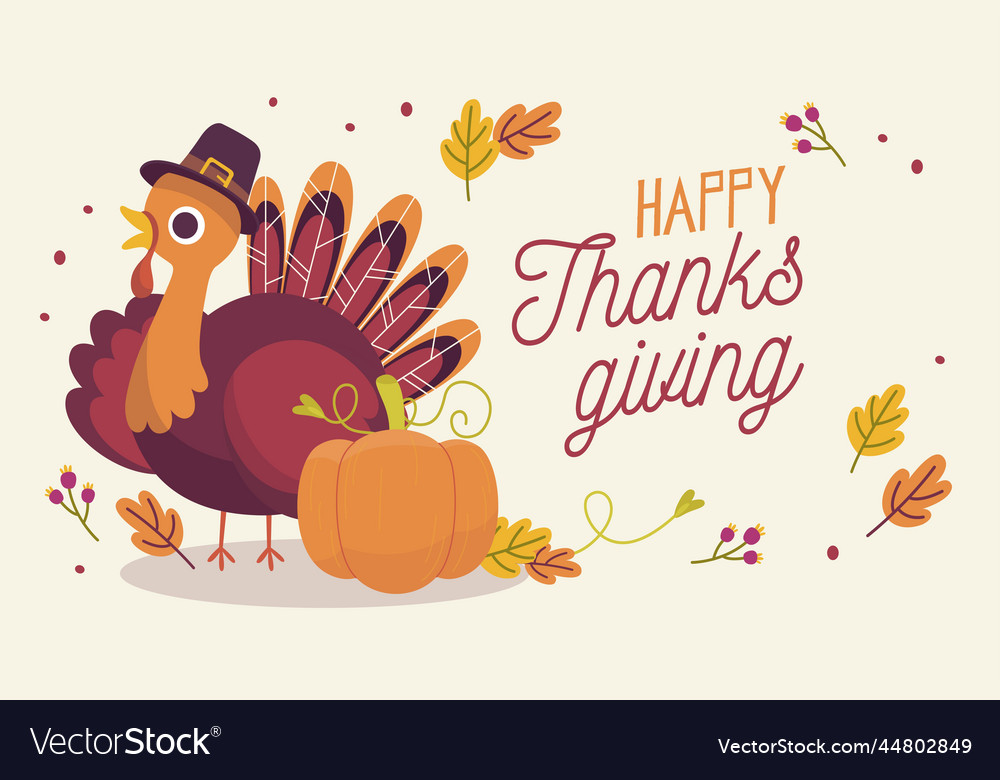 Thanksgiving background hand drawn design Vector Image