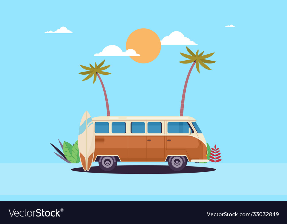 Van summer Royalty Free Vector Image - VectorStock