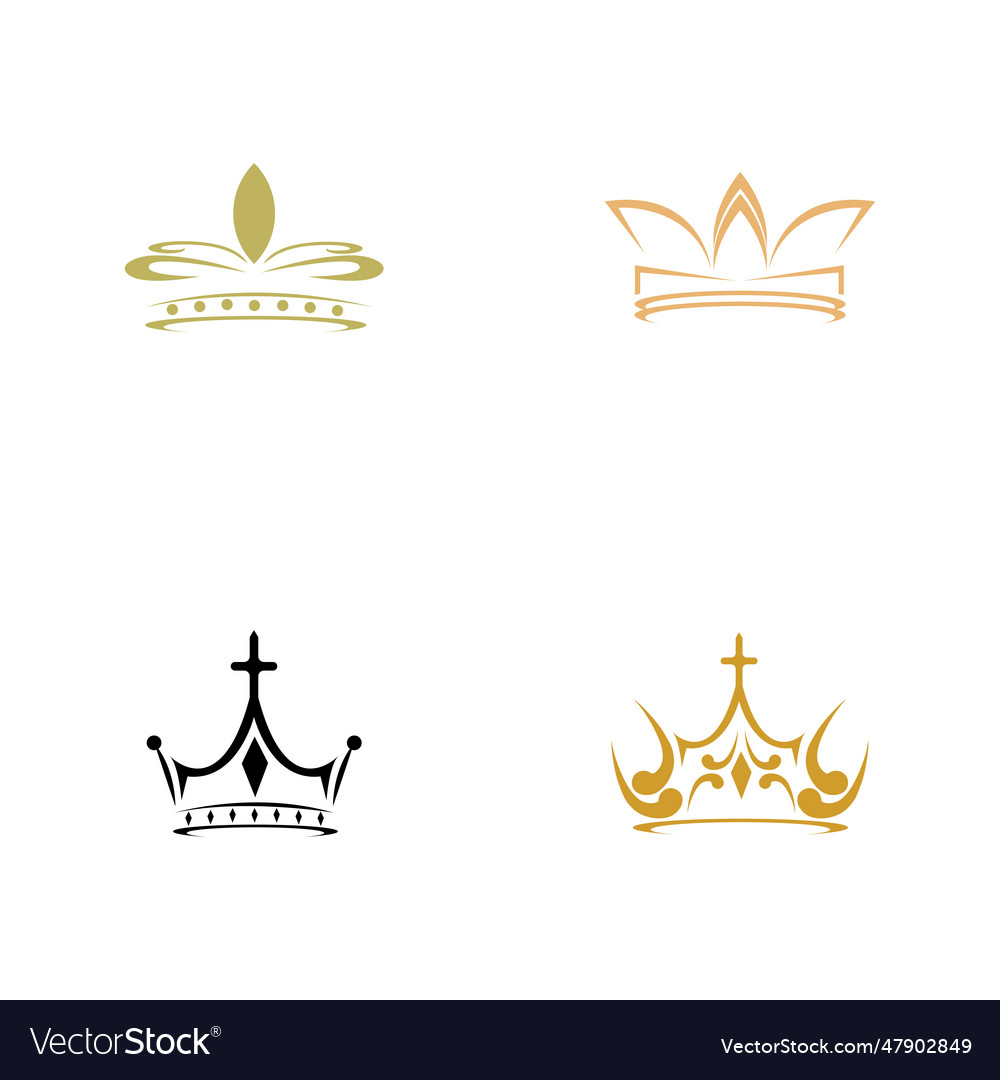 Vintage crown logo royal king queen abstrak logo Vector Image