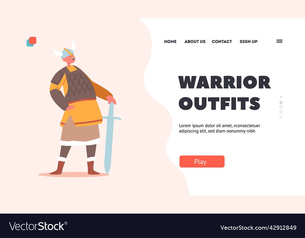 Warrior outfit landing page template funny boy