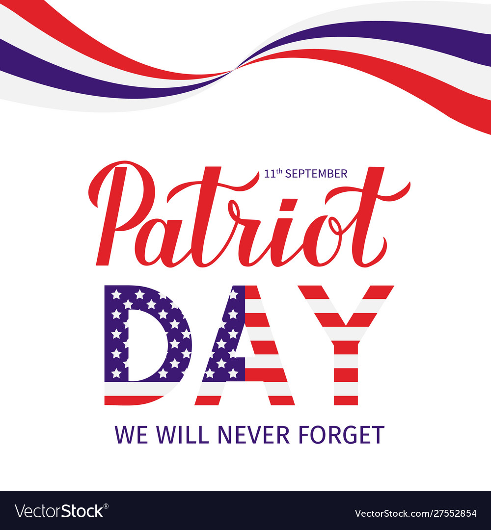 11th september we will never forget lettering Vector Image