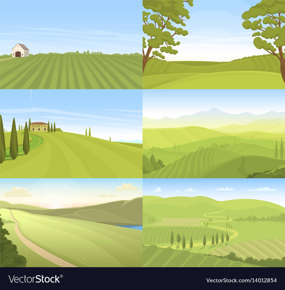 Agricultural farm field set Royalty Free Vector Image