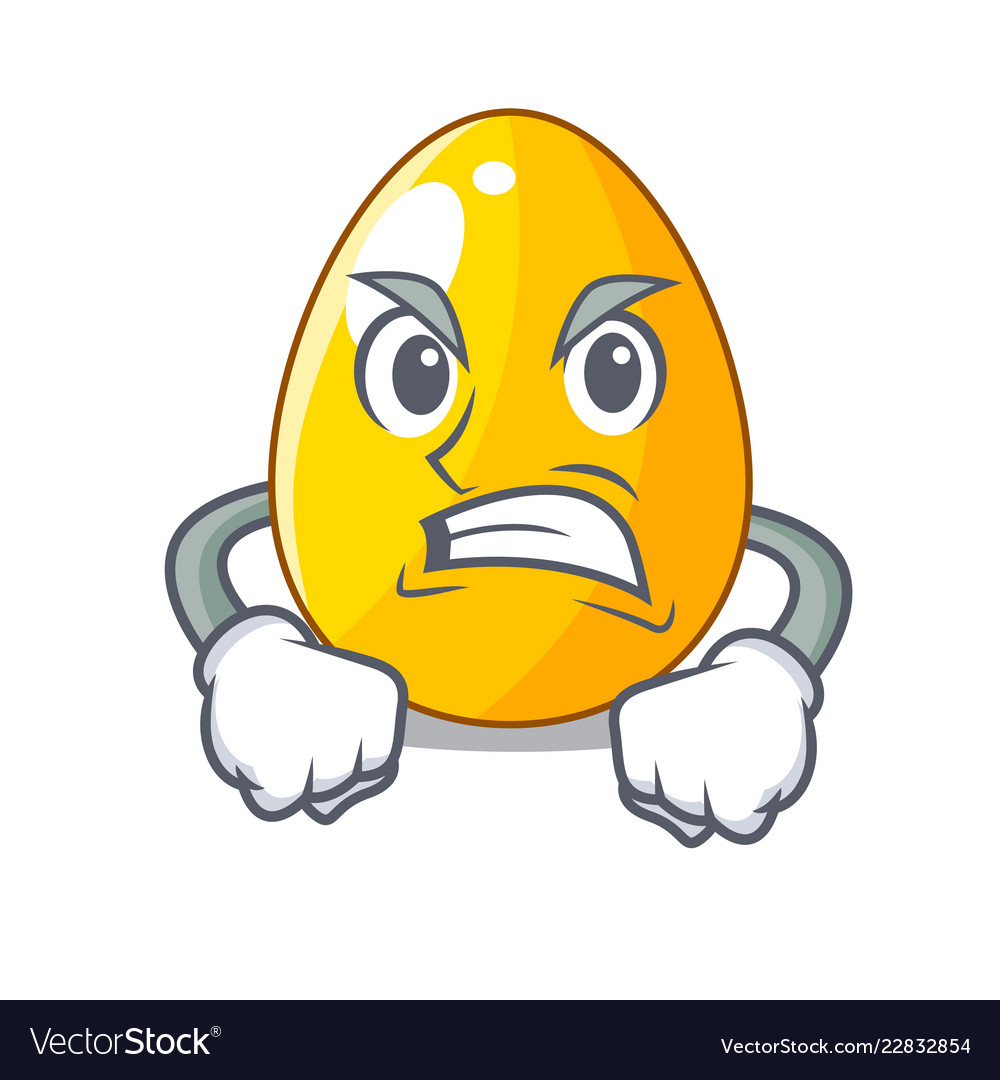 Angry simple gold egg on design character Vector Image Angry simple gold egg on design character Vector Image