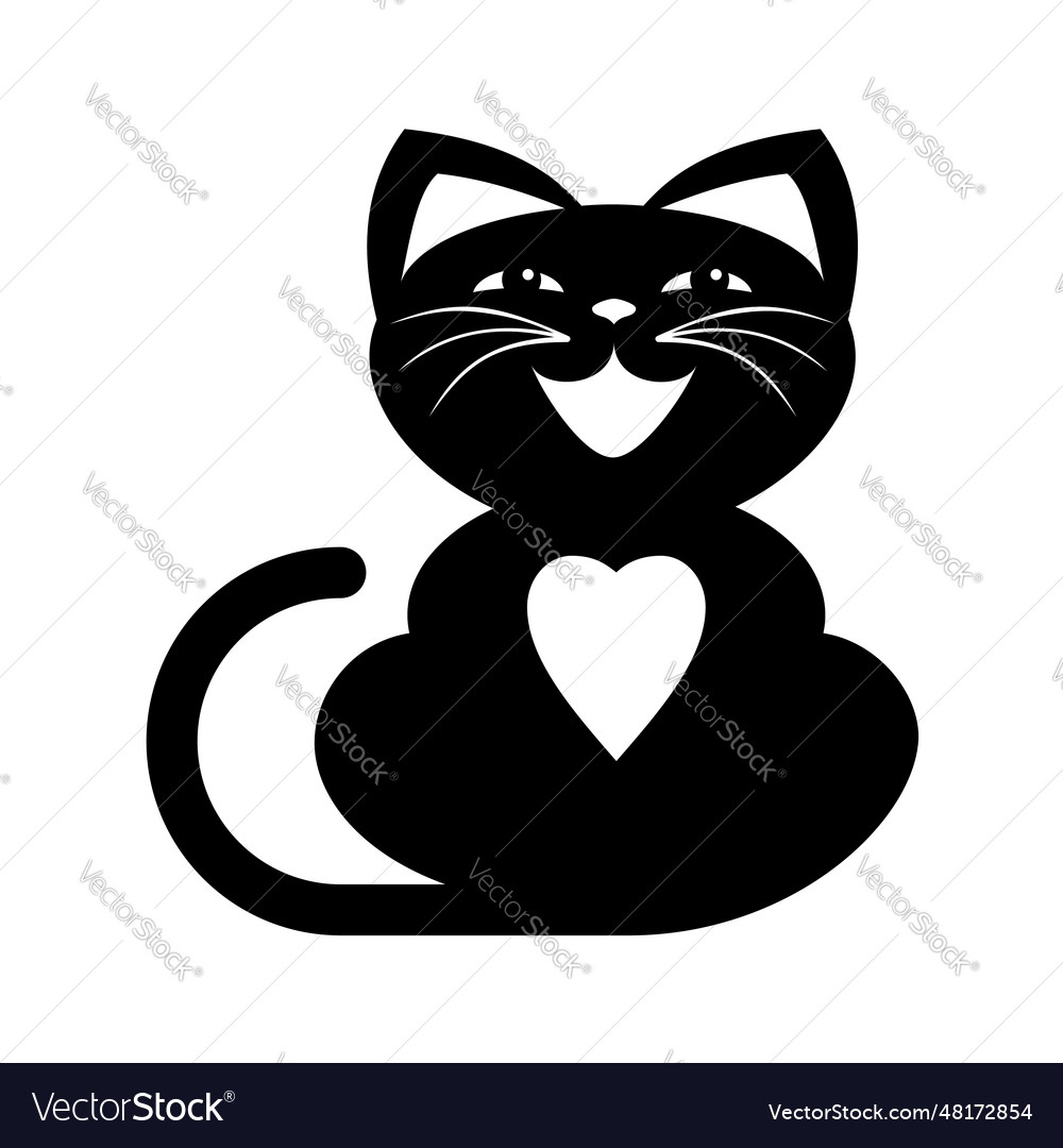Black Cat Sitting Icon Royalty Free Vector Image Black Cat Sitting Icon Royalty Free Vector Image