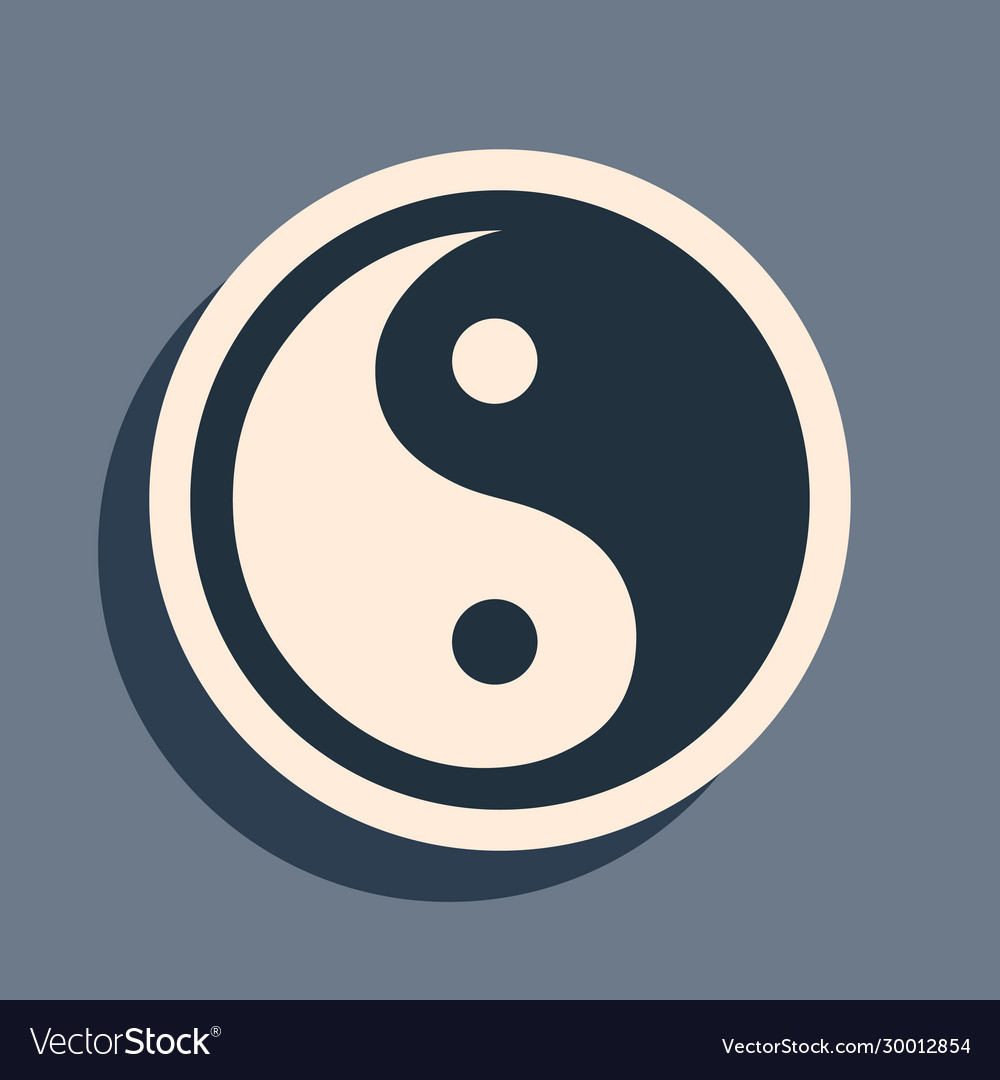 Black yin yang symbol harmony and balance icon