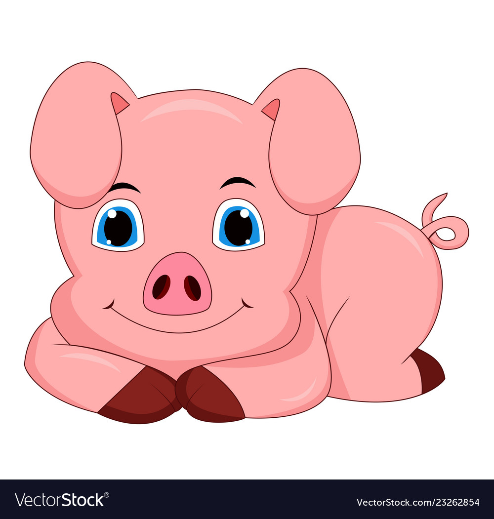 Cute pig cartoon Royalty Free Vector Image - VectorStock