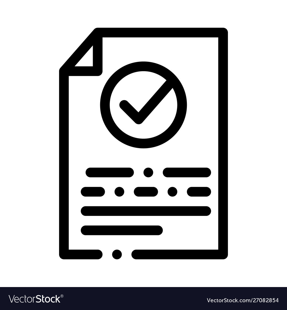 Document text file with approved mark icon