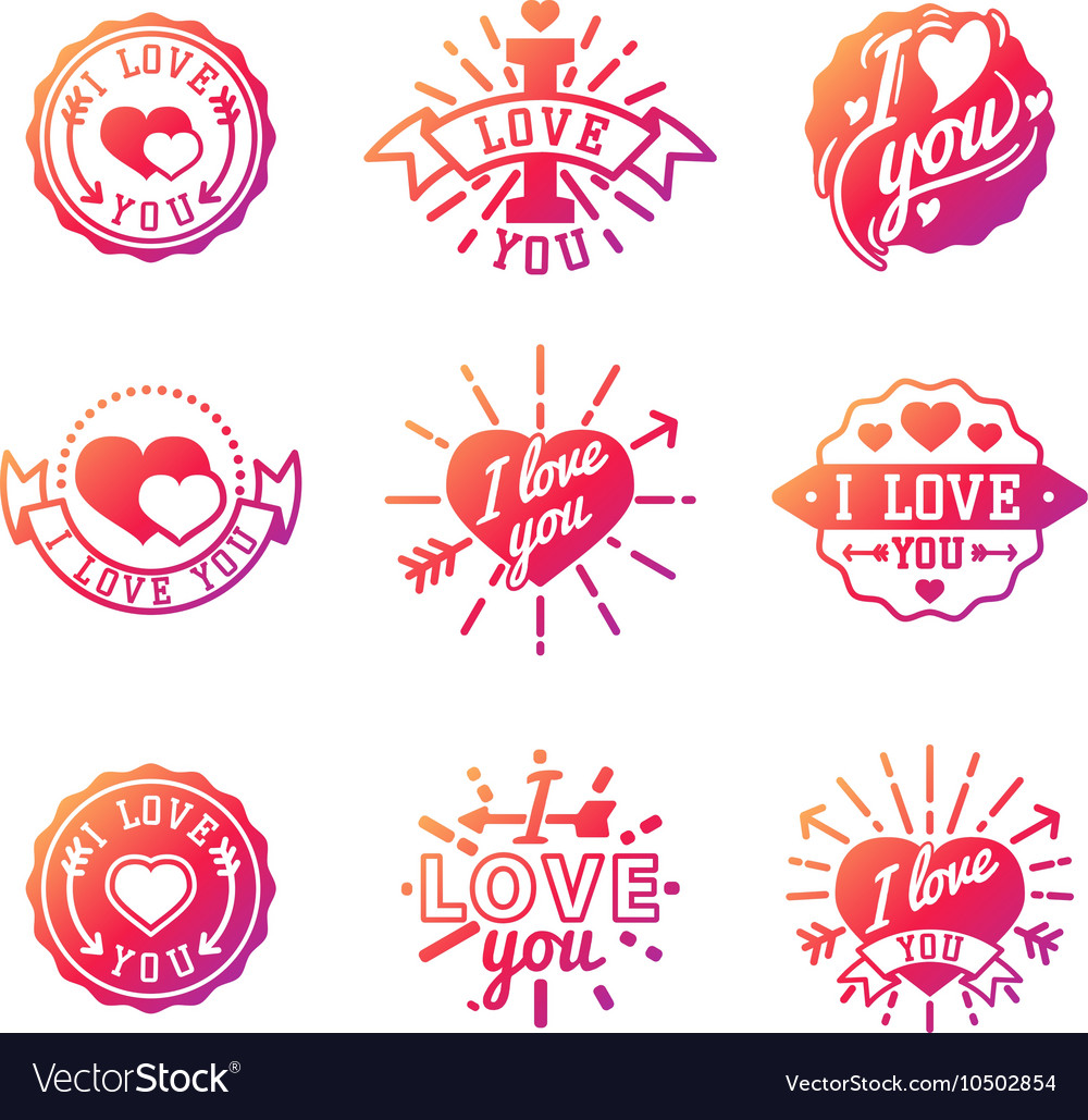 I love you logo badges Royalty Free Vector Image