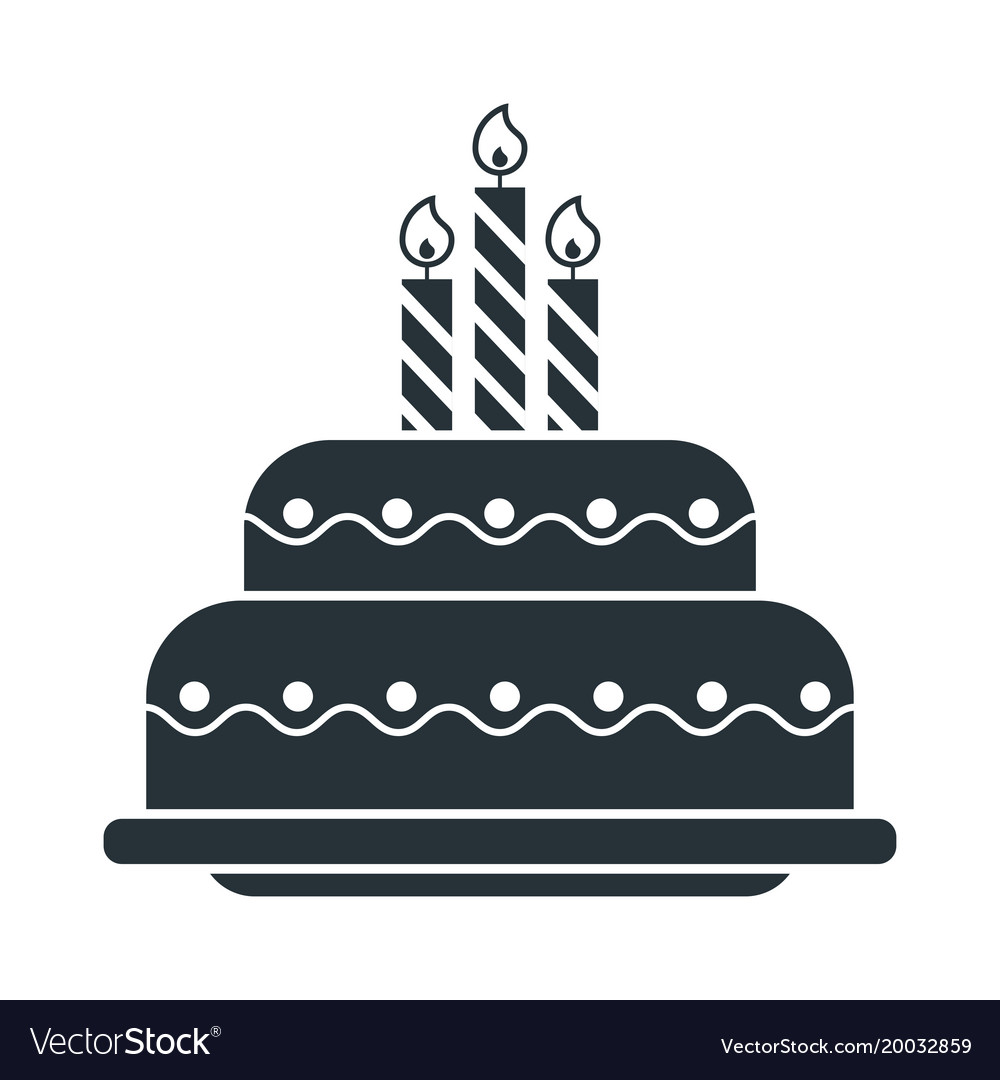 Birthday cake icon Royalty Free Vector Image - VectorStock