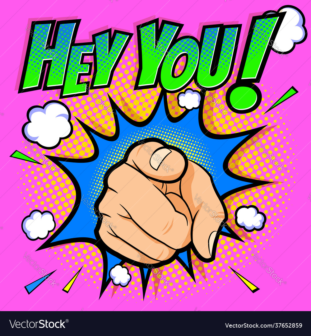 Hey you Typographic quote made in vector 7738937 Vector Art at