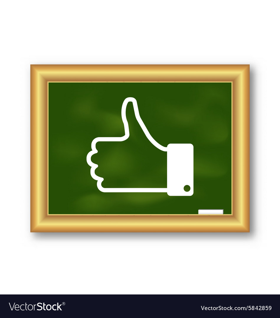 Icon of thumb up on school board