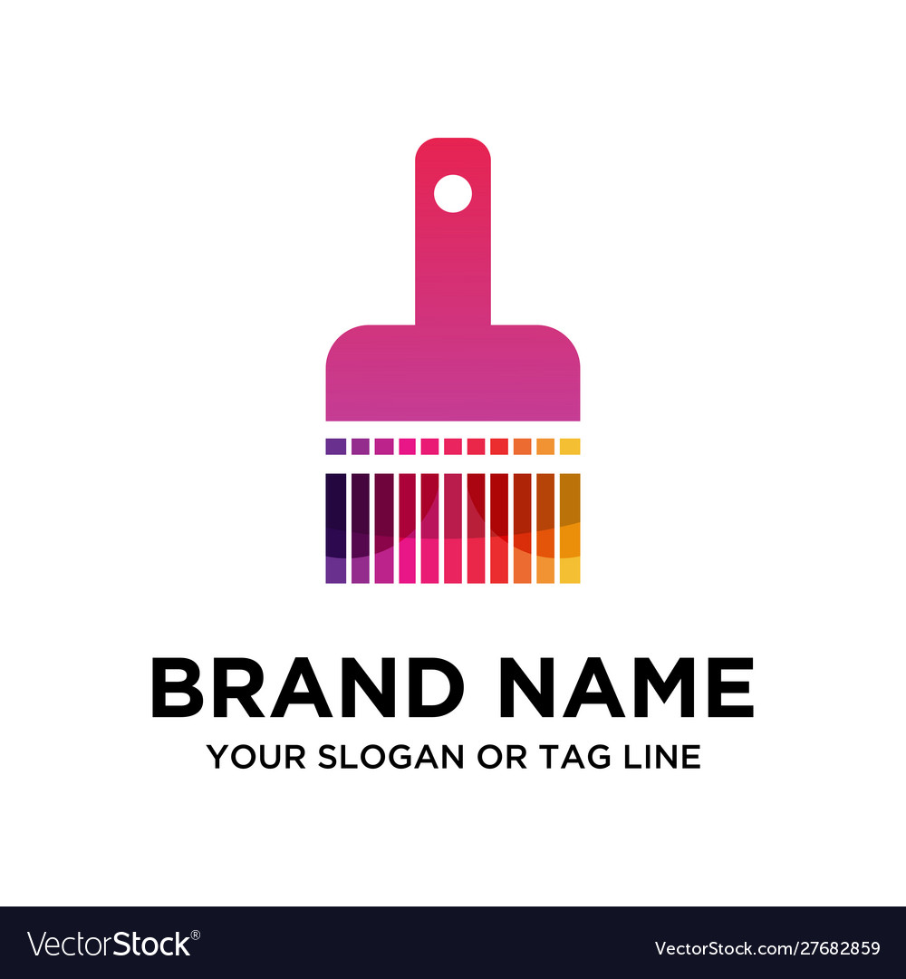 Paint brush logo Royalty Free Vector Image - VectorStock