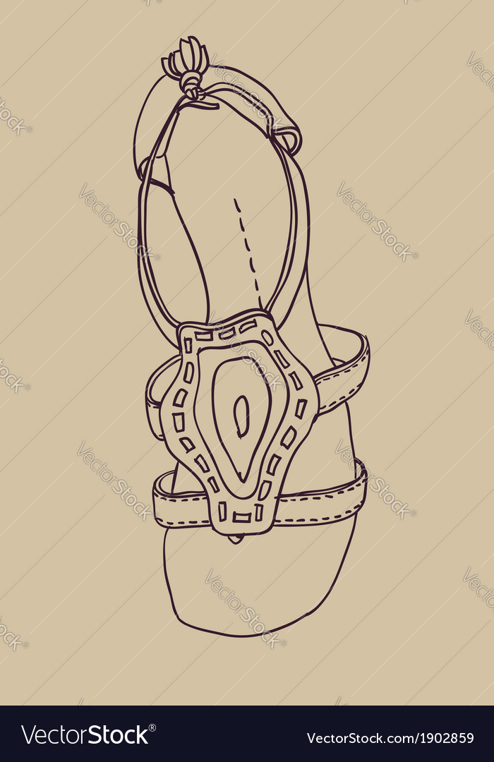 Sandals sketch Royalty Free Vector Image - VectorStock