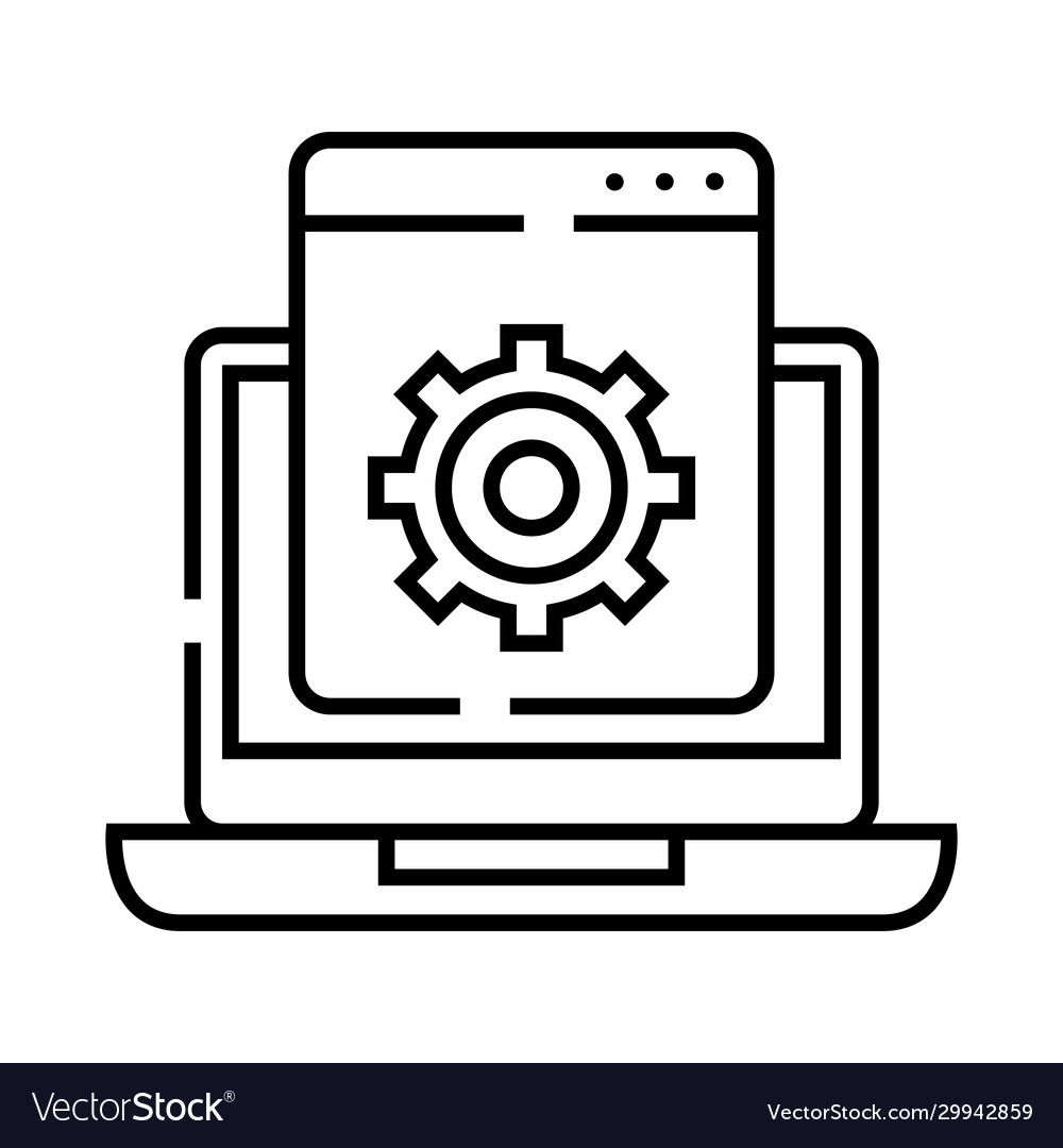 System application line icon concept sign Vector Image