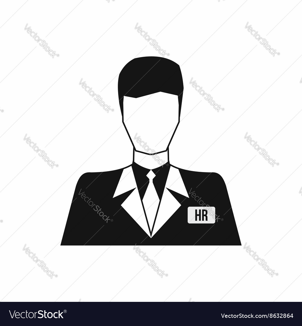 Hr manager icon simple style Royalty Free Vector Image