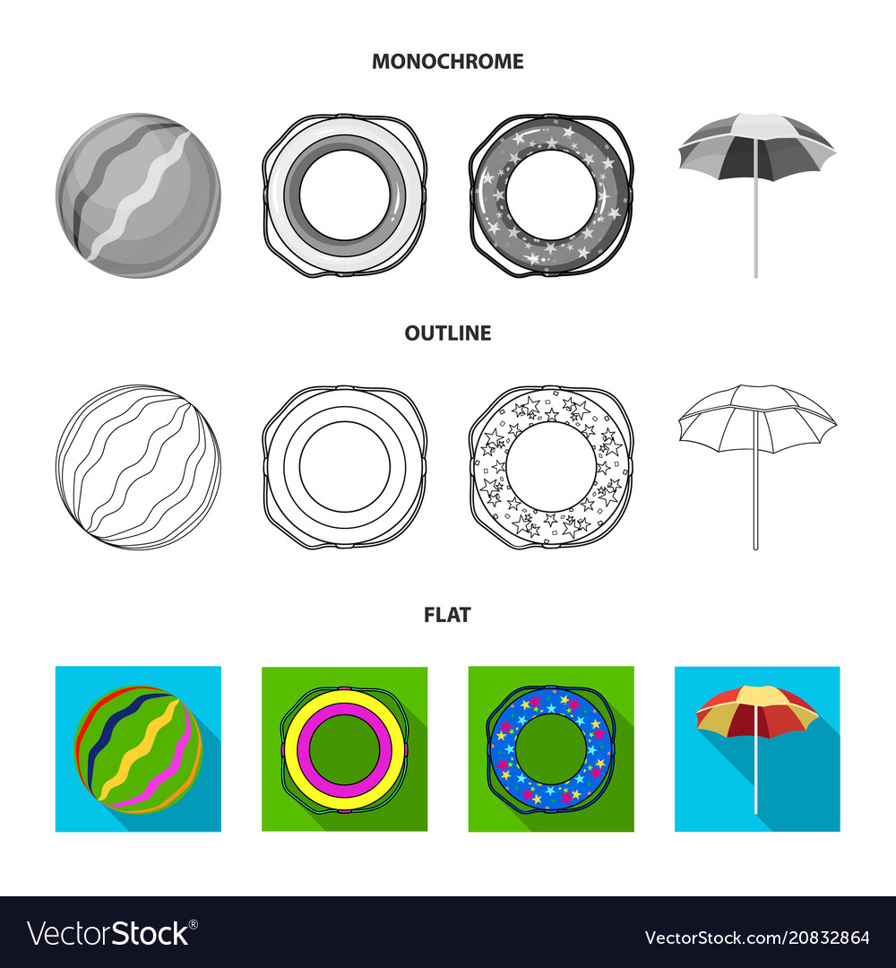 Multicolored swimming circle flatoutline