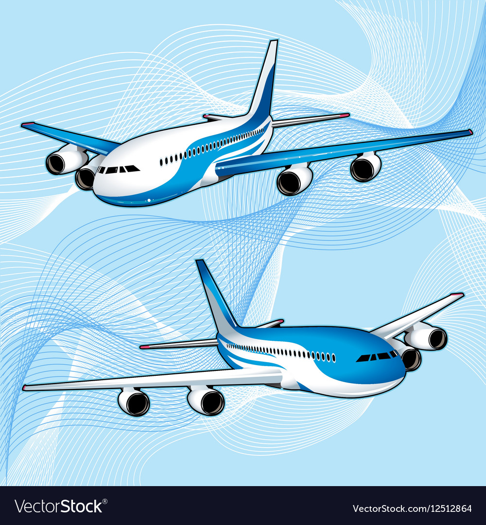 Realistic passenger aircraft with turbines Vector Image