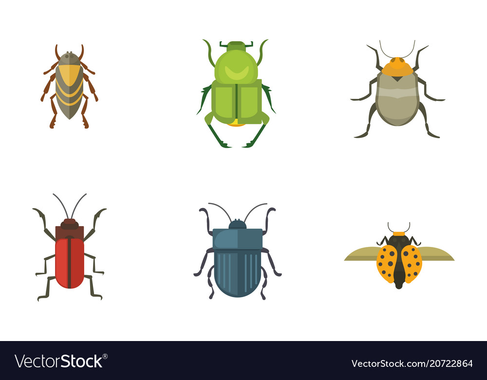 Set of insects flat style design icons