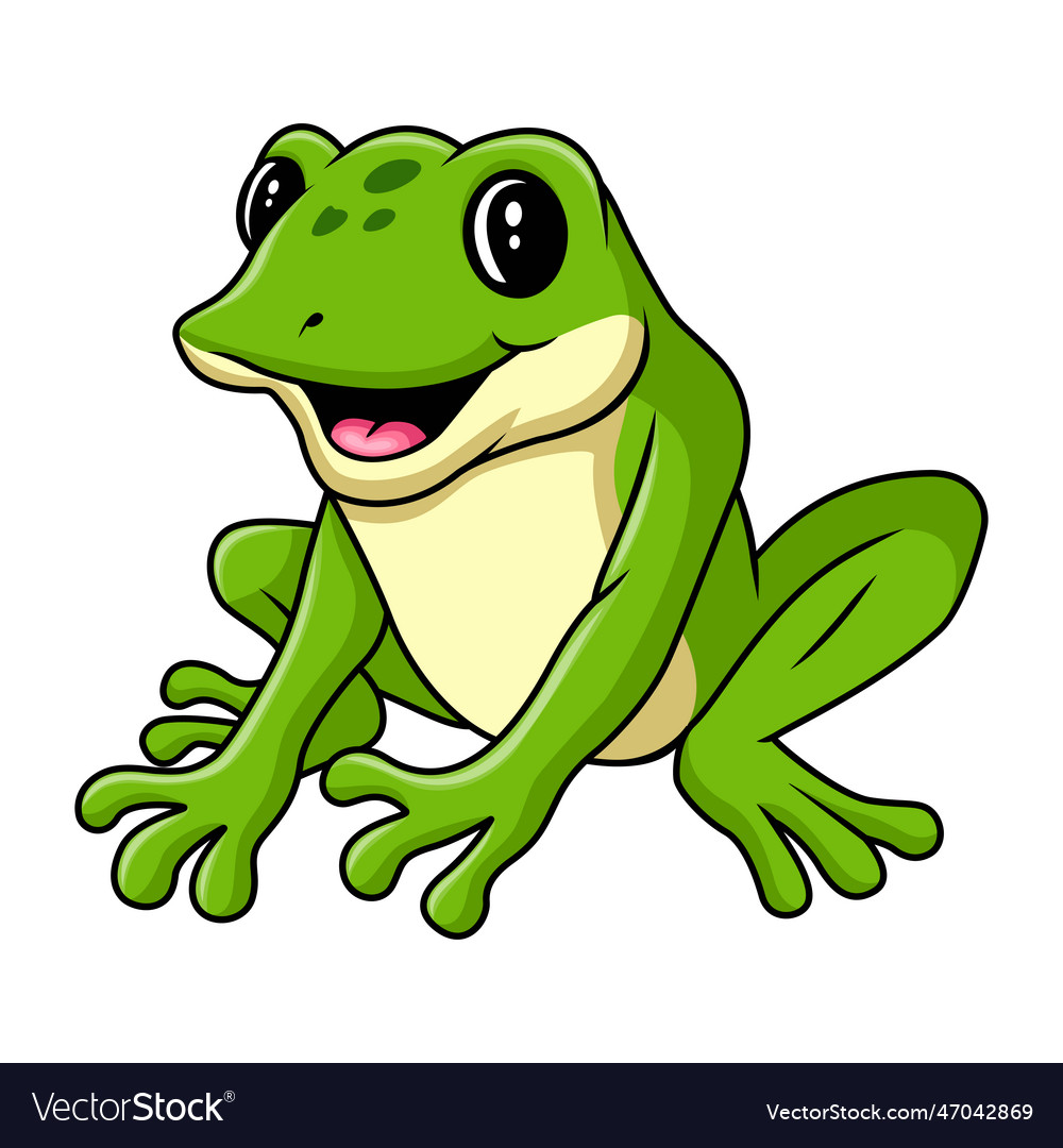 A cute cartoon frog sitting Royalty Free Vector Image