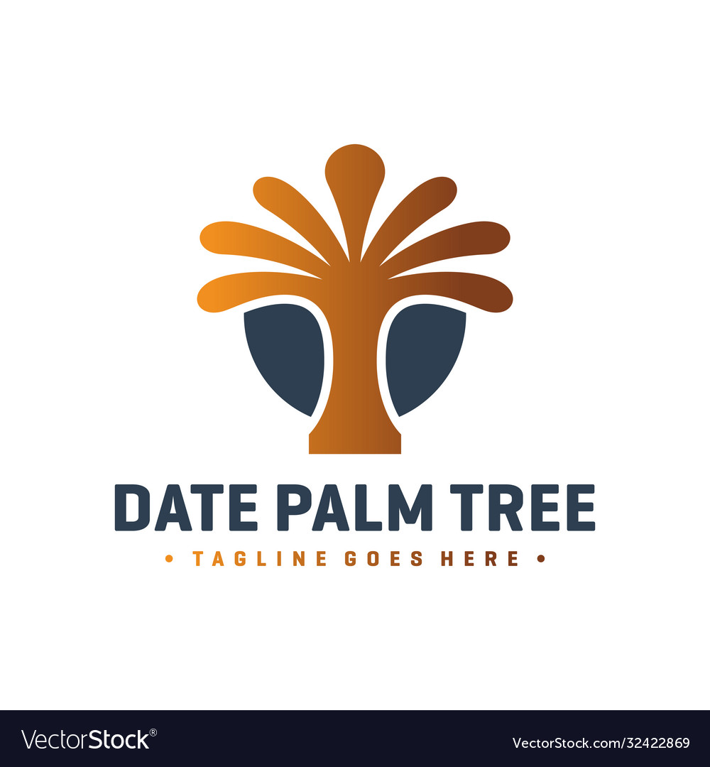 Date palm logo design vector image Date palm logo design