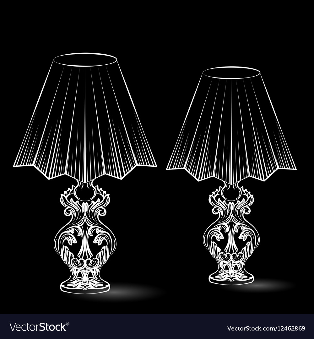 Exquisite fabulous imperial baroque table lamps Vector Image