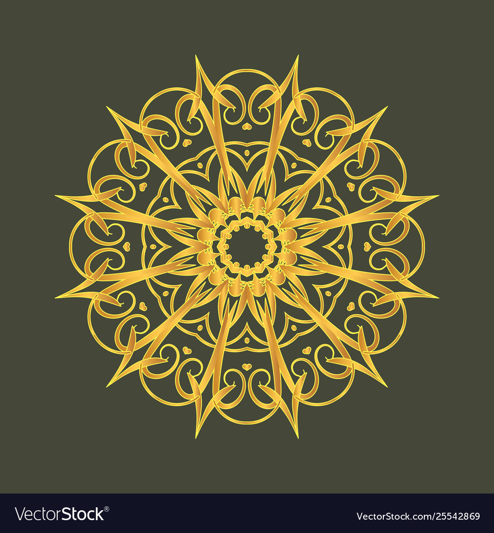 Floral round decorative symbol ethnic decorative Vector Image