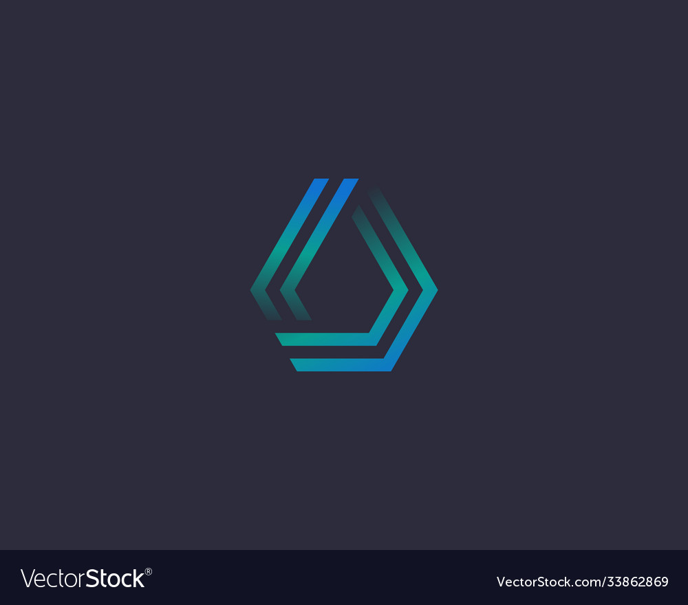 Linear gradient water aqua logo design premium Vector Image