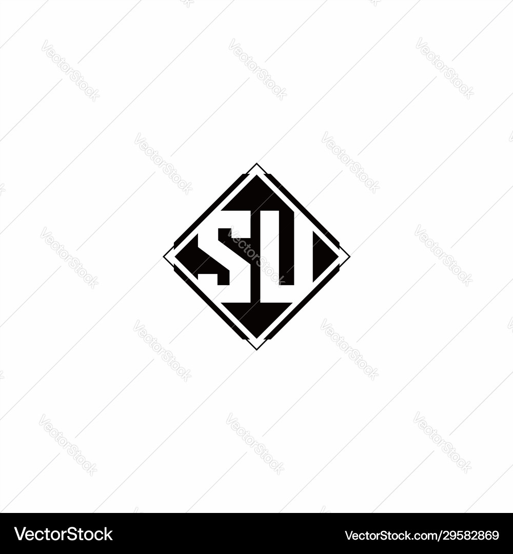Monogram logo design with diamond square shape Vector Image