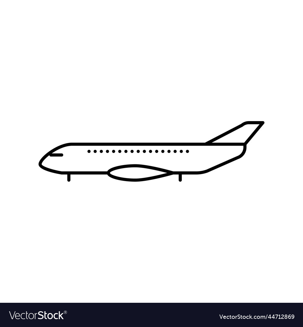 Regional Jet Airplane Aircraft Line Icon Vector Image