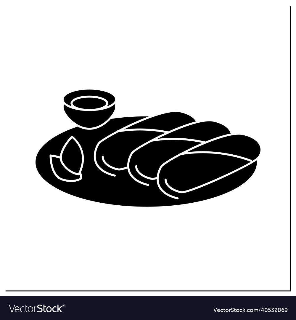 Spring rolls glyph icon