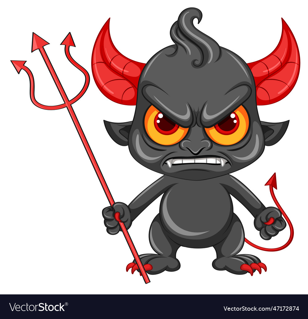 Angry devil cartoon character Royalty Free Vector Image