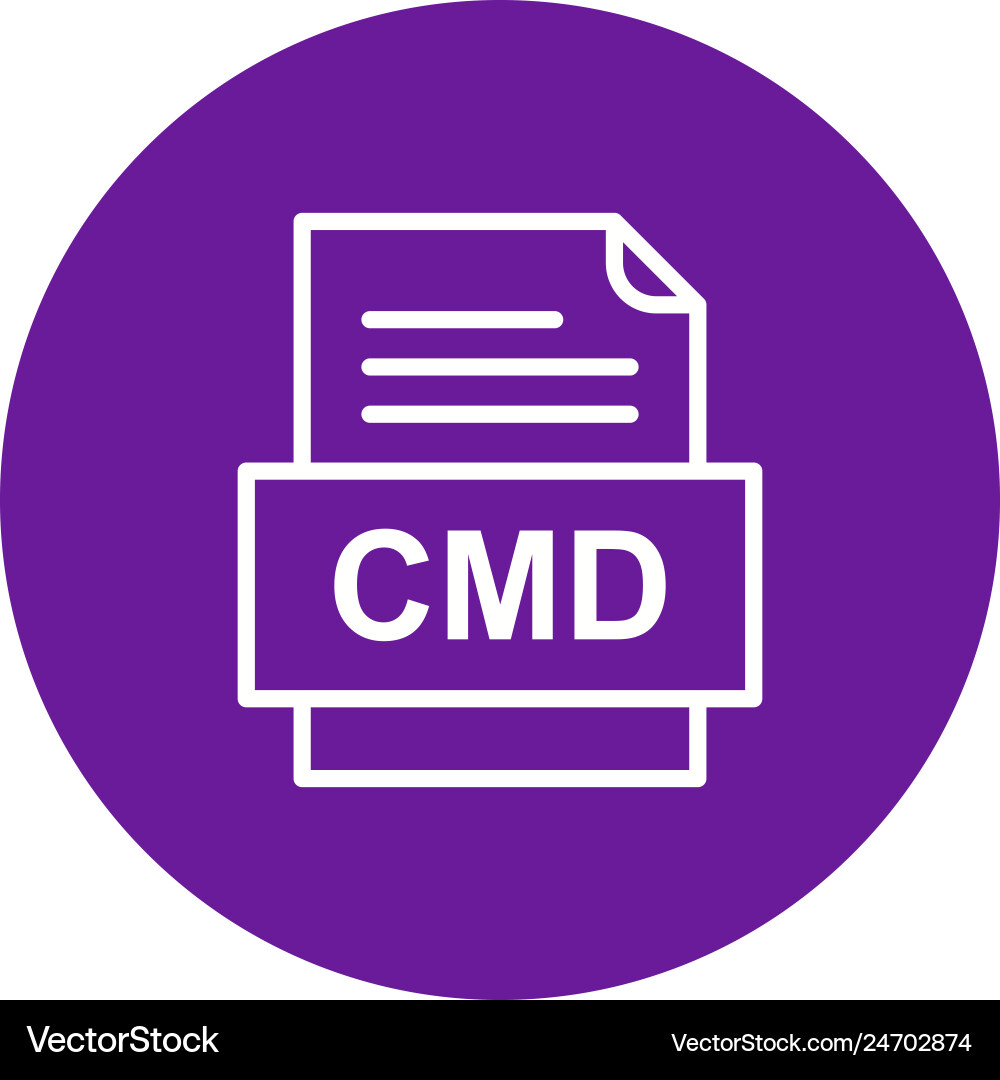 Cmd file document icon Royalty Free Vector Image
